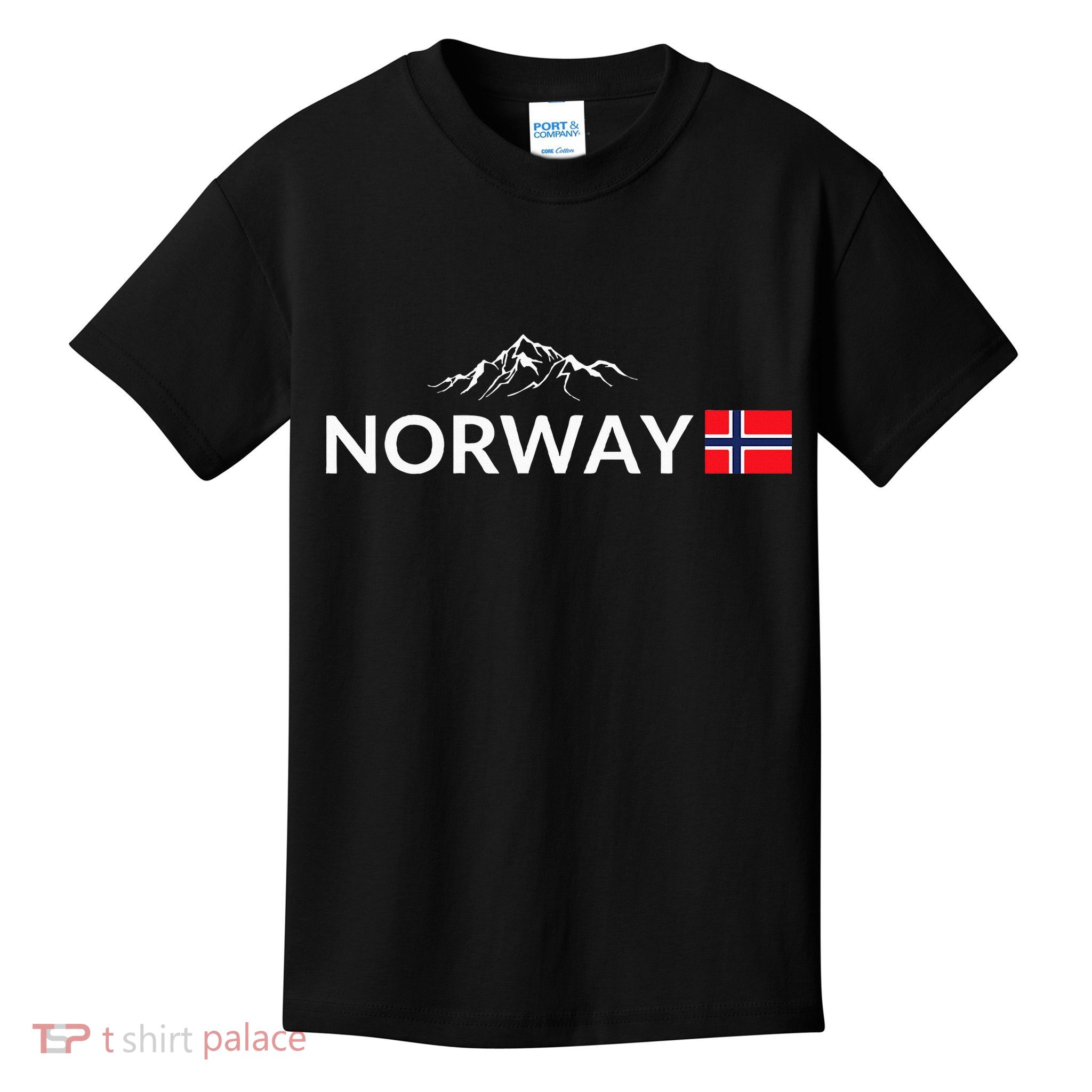 Norway Flag Mountain Outdoor Trip In Norway Kids T-Shirt