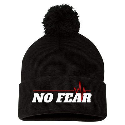 No Fear Motivation Pom Pom 12in Knit Beanie