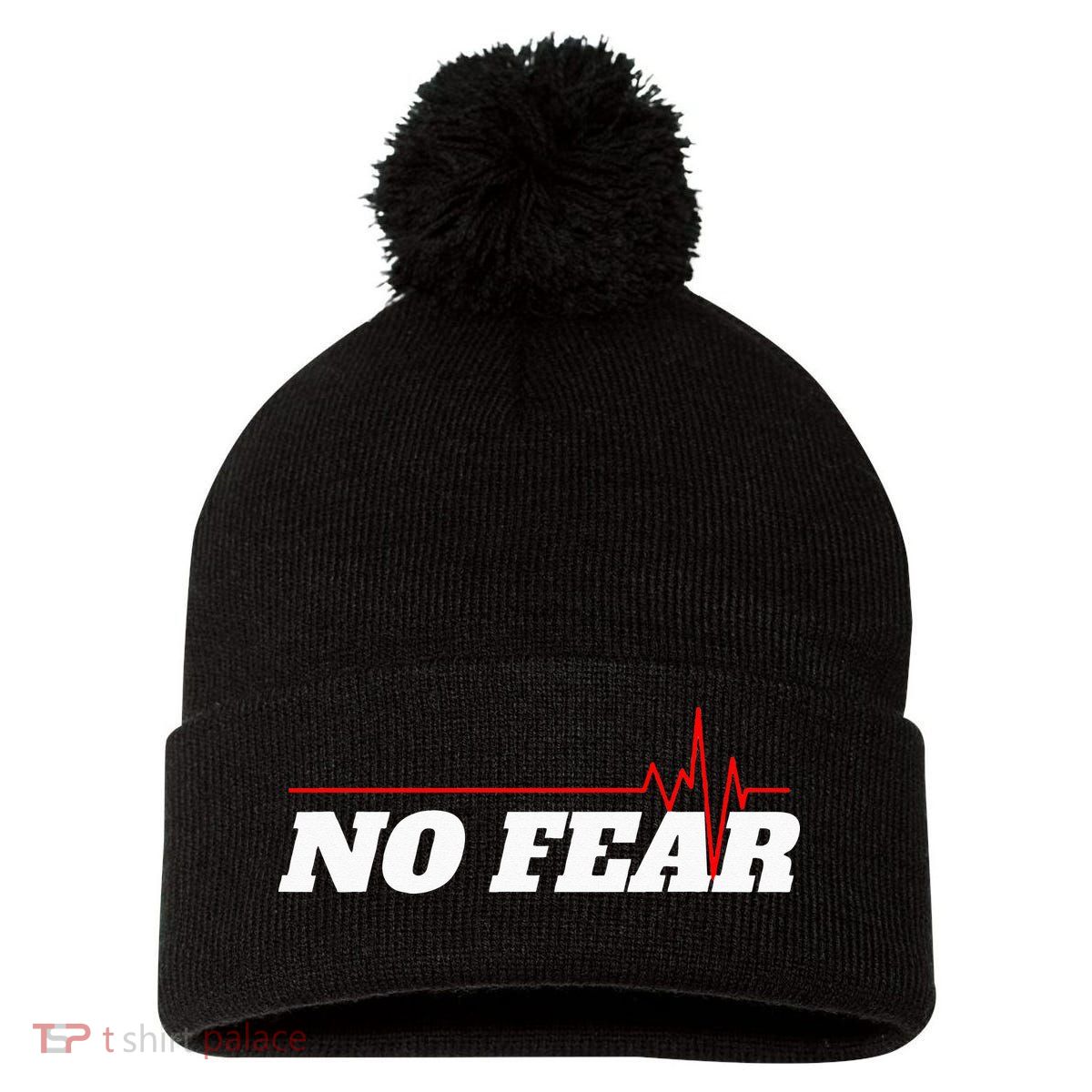 No Fear Motivation Pom Pom 12in Knit Beanie