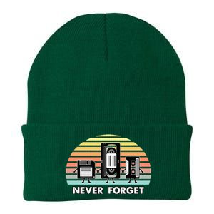 Never Forget Media Floppy Disk Vhs Casette Audio Tape Knit Cap Winter Beanie