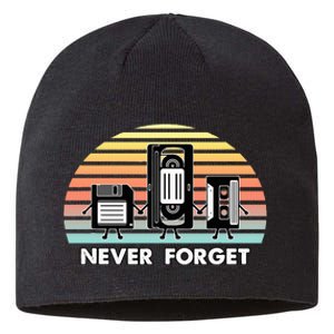 Never Forget Media Floppy Disk Vhs Casette Audio Tape Sustainable Beanie