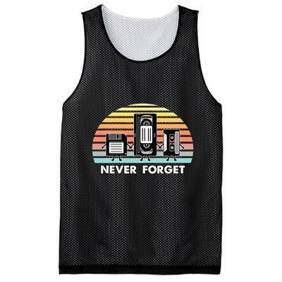 Never Forget Media Floppy Disk Vhs Casette Audio Tape Mesh Reversible Basketball Jersey Tank