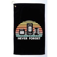 Never Forget Media Floppy Disk Vhs Casette Audio Tape Golf Towel