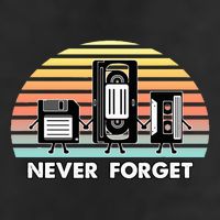 Never Forget Media Floppy Disk Vhs Casette Audio Tape Golf Towel