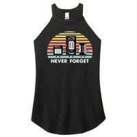 Never Forget Media Floppy Disk Vhs Casette Audio Tape Women's Perfect Tri Rocker Tank