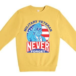 Never Forget Military Veteran Armed Forces Dad Mom Meaningful Gift Premium Crewneck Sweatshirt