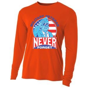 Never Forget Military Veteran Armed Forces Dad Mom Meaningful Gift Cooling Performance Long Sleeve Crew