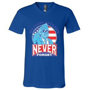 Never Forget Military Veteran Armed Forces Dad Mom Meaningful Gift V-Neck T-Shirt