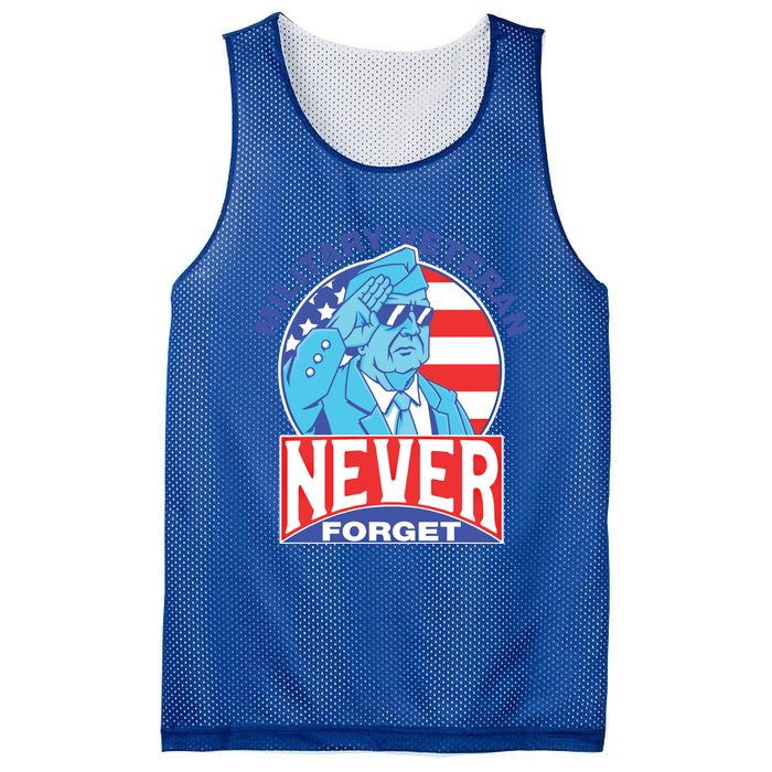 Never Forget Military Veteran Armed Forces Dad Mom Meaningful Gift Mesh Reversible Basketball Jersey Tank