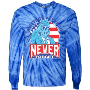 Never Forget Military Veteran Armed Forces Dad Mom Meaningful Gift Tie-Dye Long Sleeve Shirt