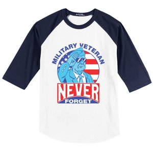 Never Forget Military Veteran Armed Forces Dad Mom Meaningful Gift Baseball Sleeve Shirt