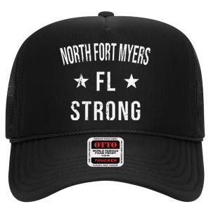 North Fort Myers FL Strong Hometown Souvenir Vacation Florid High Crown Mesh Back Trucker Hat