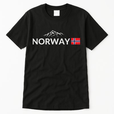 Norway Flag Mountain Outdoor Trip In Norway Tall T-Shirt