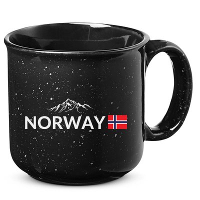 Norway Flag Mountain Outdoor Trip In Norway 15oz Campfire Ceramic Mug
