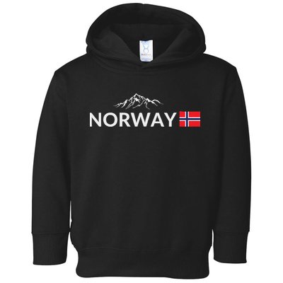 Norway Flag Mountain Outdoor Trip In Norway Toddler Hoodie
