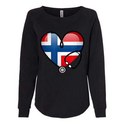 Norway Flag Norwegian Nurse Stethoscope Heart Womens California Wash Sweatshirt