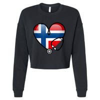 Norway Flag Norwegian Nurse Stethoscope Heart Cropped Pullover Crew