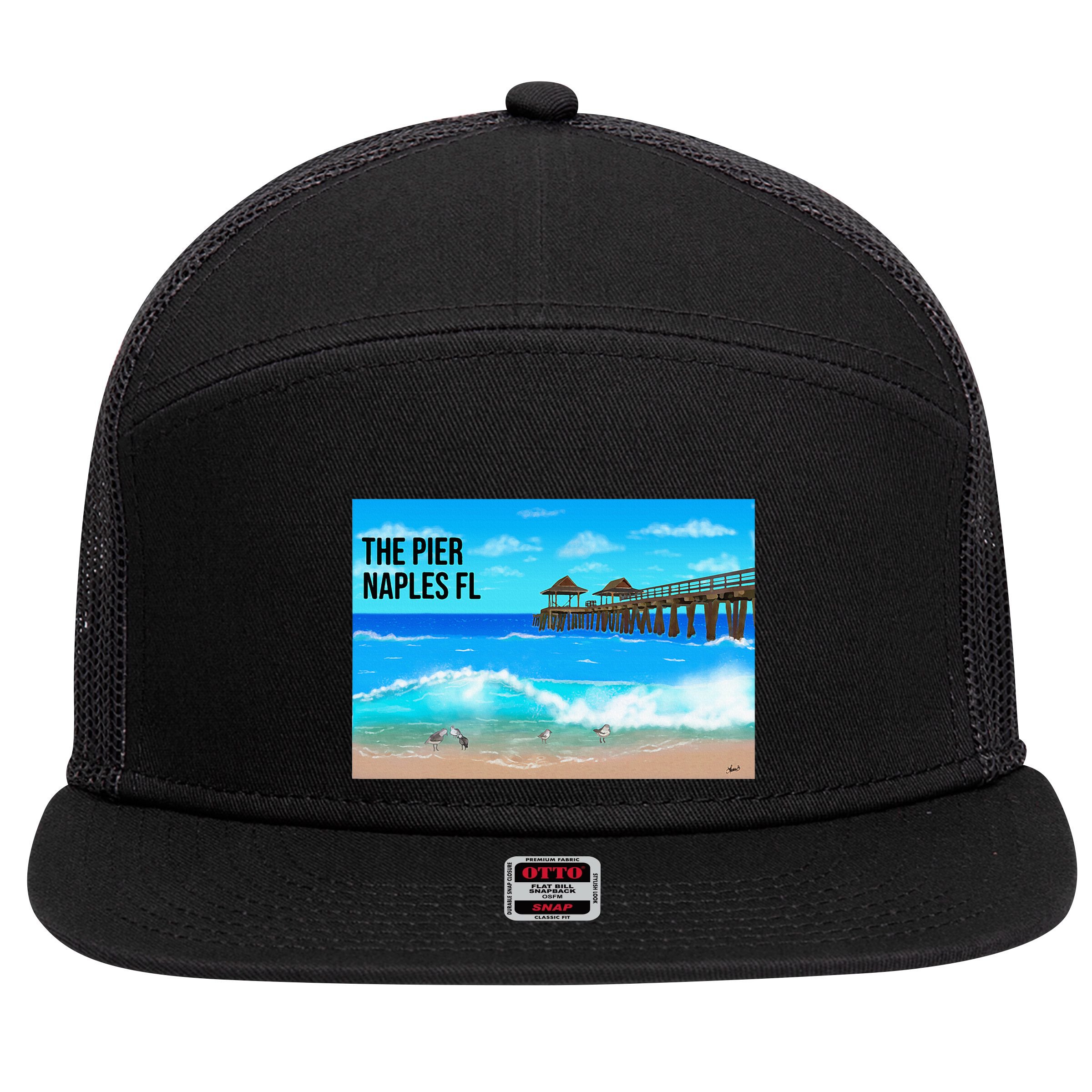 Naples Florida 7 Panel Mesh Trucker Snapback Hat