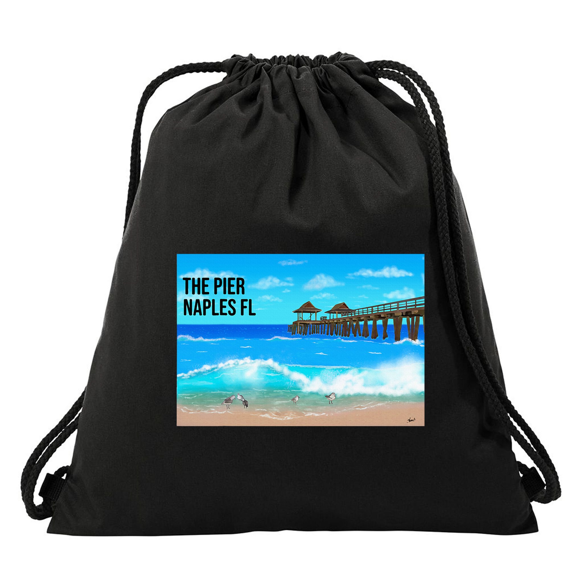 Naples Florida Drawstring Bag