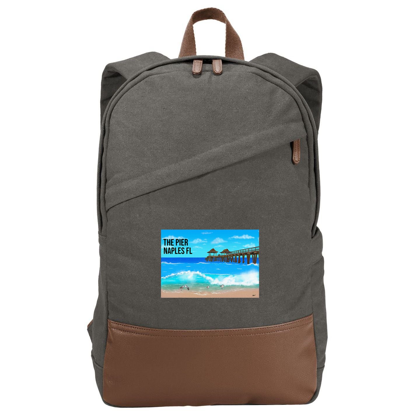 Naples Florida Cotton Canvas Backpack