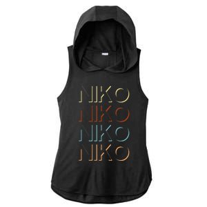 Niko First Name My Personalized Named Ladies PosiCharge Tri-Blend Wicking Draft Hoodie Tank