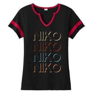 Niko First Name My Personalized Named Ladies Halftime Notch Neck Tee