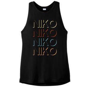 Niko First Name My Personalized Named Ladies PosiCharge Tri-Blend Wicking Tank