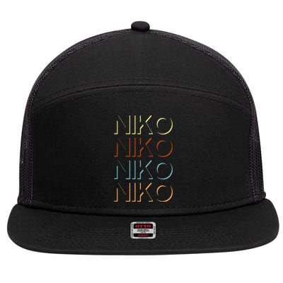 Niko First Name My Personalized Named 7 Panel Mesh Trucker Snapback Hat