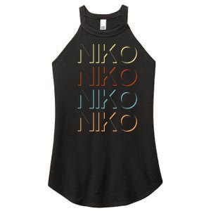 Niko First Name My Personalized Named Women's Perfect Tri Rocker Tank