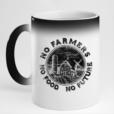 No Farmers No Food No Future Great Gift 11oz Black Color Changing Mug