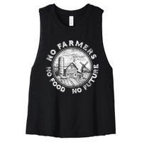 No Farmers No Food No Future Great Gift Women's Racerback Cropped Tank