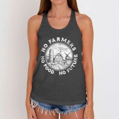 No Farmers No Food No Future Great Gift Women's Knotted Racerback Tank