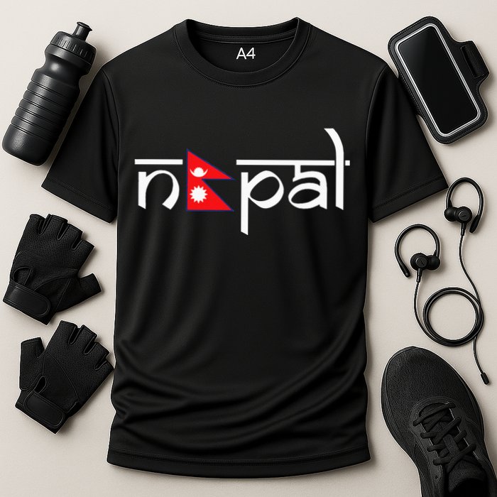 Nepal Flag Cooling Performance Crew T-Shirt