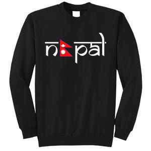 Nepal Flag Tall Sweatshirt