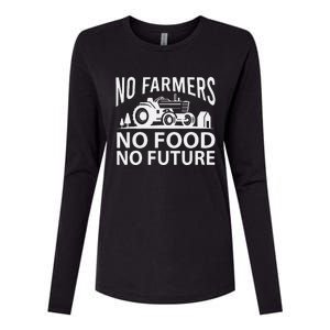 No Farmers No Food No Future Farmer Womens Cotton Relaxed Long Sleeve T-Shirt