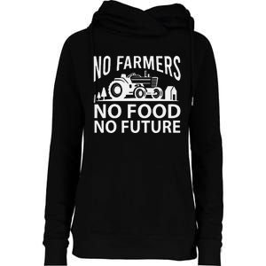 No Farmers No Food No Future Farmer Womens Funnel Neck Pullover Hood