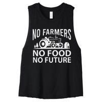 No Farmers No Food No Future Farmer Women's Racerback Cropped Tank