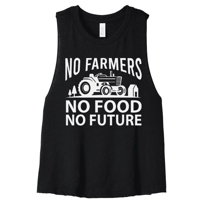 No Farmers No Food No Future Farmer Women's Racerback Cropped Tank