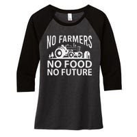 No Farmers No Food No Future Farmer Women's Tri-Blend 3/4-Sleeve Raglan Shirt