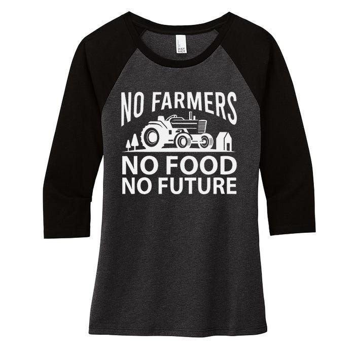 No Farmers No Food No Future Farmer Women's Tri-Blend 3/4-Sleeve Raglan Shirt