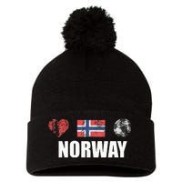 Norway Football Pom Pom 12in Knit Beanie