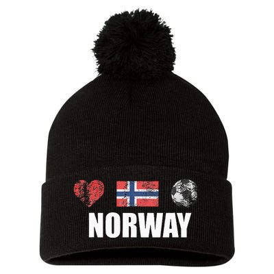 Norway Football Pom Pom 12in Knit Beanie