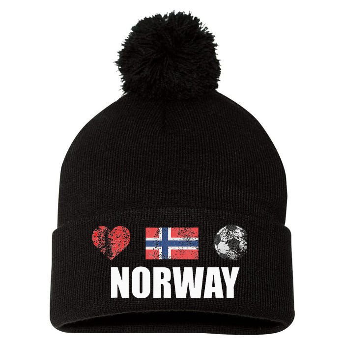 Norway Football Pom Pom 12in Knit Beanie