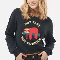 Not Fast Not Furious Cropped Pullover Crew
