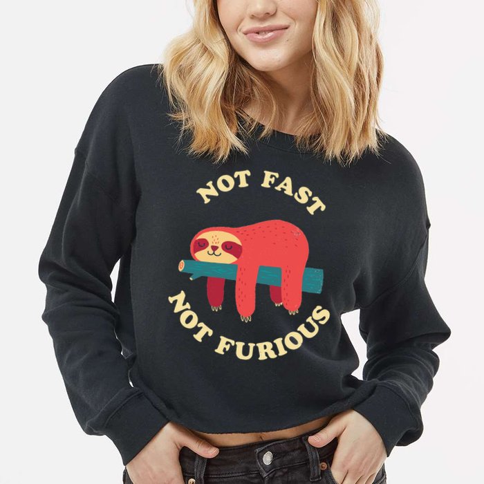 Not Fast Not Furious Cropped Pullover Crew