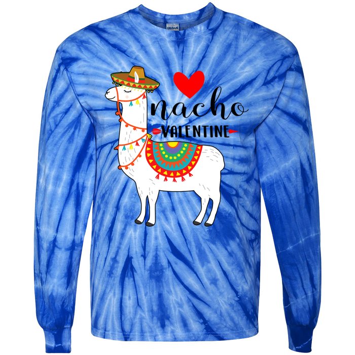 Nn Funny Nacho Valentines Day Costume Llama Lover Gift Meaningful Gift Tie-Dye Long Sleeve Shirt