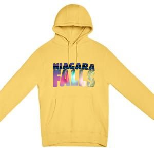 Niagara Falls Night Sweater Canada Usa Typography Souvenir Premium Pullover Hoodie