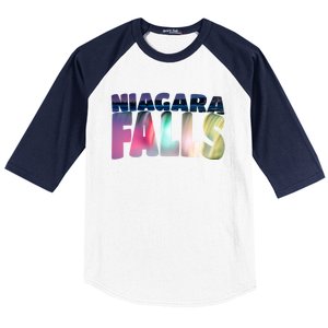 Niagara Falls Night Sweater Canada Usa Typography Souvenir Baseball Sleeve Shirt