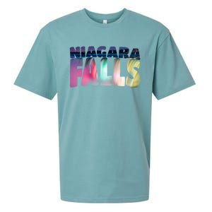 Niagara Falls Night Sweater Canada Usa Typography Souvenir Sueded Cloud Jersey T-Shirt