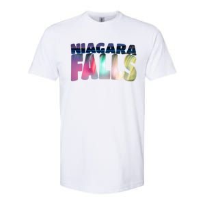 Niagara Falls Night Sweater Canada Usa Typography Souvenir Softstyle CVC T-Shirt